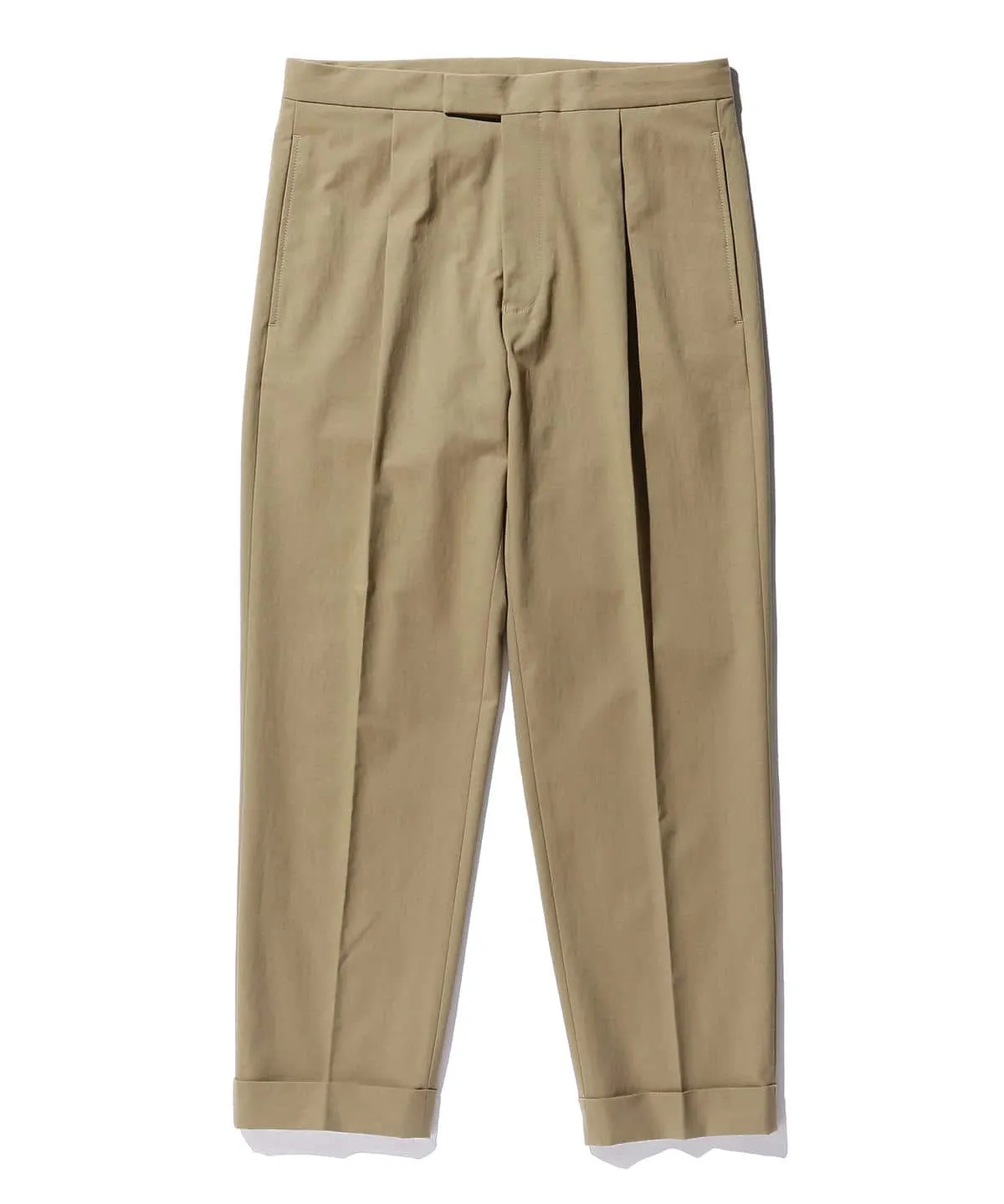 1-Pleat Polyester Chambray Travel Pants