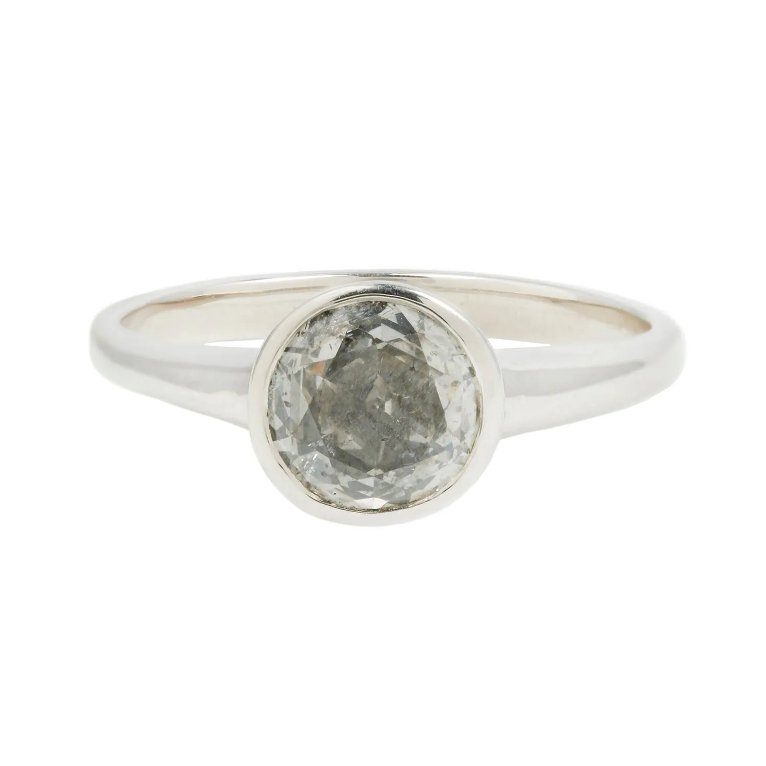 ALICE RING / GRAY DIAMOND &  14K WHITE GOLD