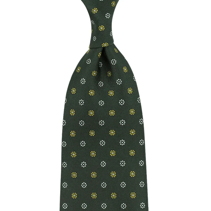 Anniversary Collection - Floral Printed Silk Tie - Olive