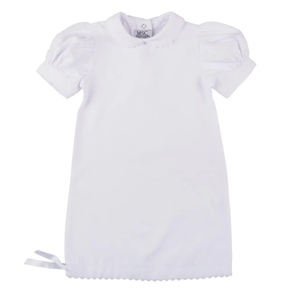 Baby Day Gown, White RicRac Trim