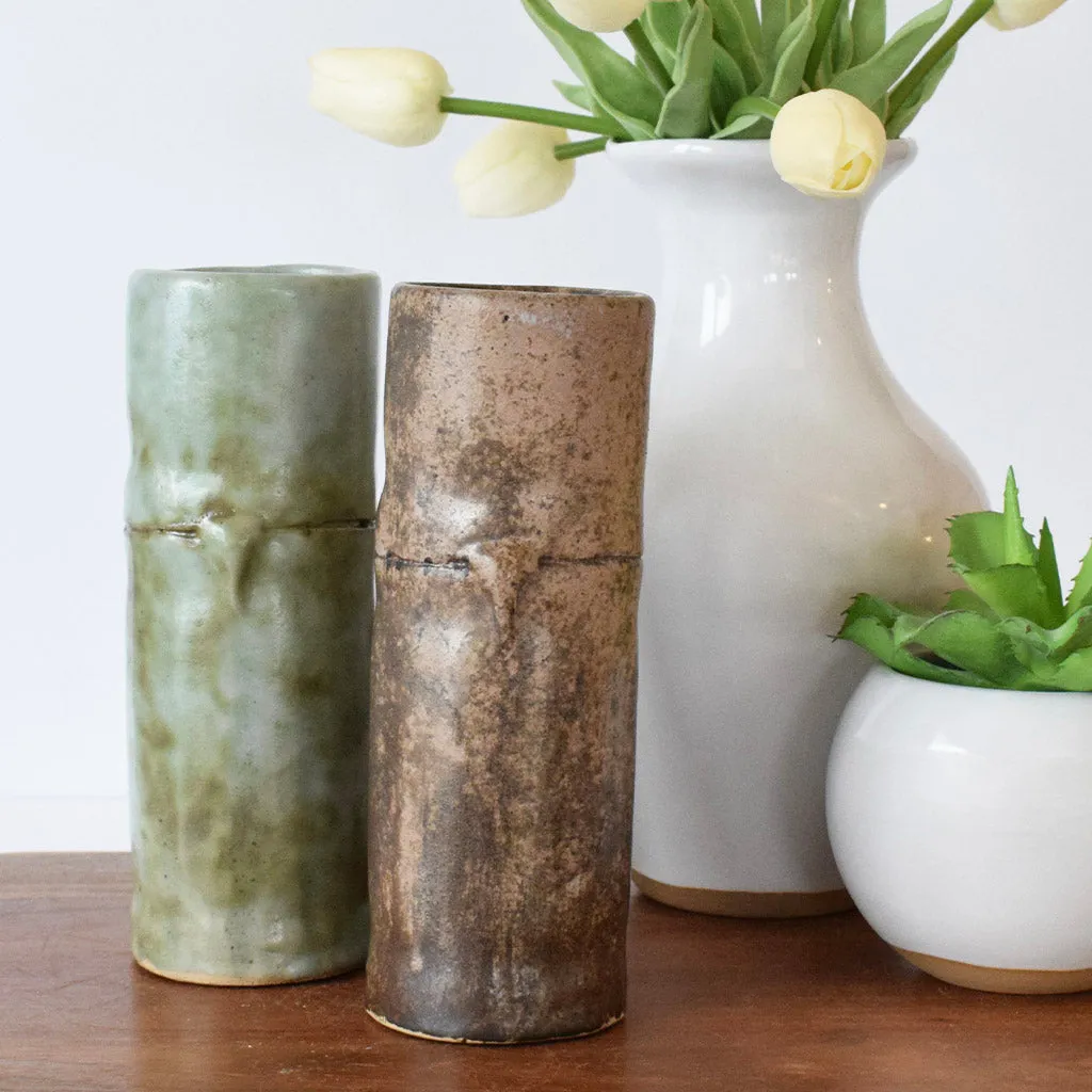 Bamboo Cylinder Vase Nutmeg