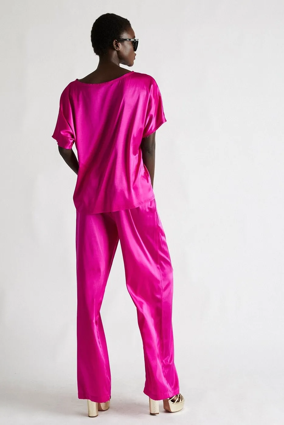   Beryll Lena Silk Pants | Hot Pink