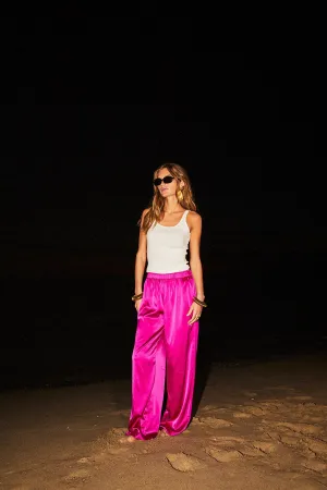   Beryll Lena Silk Pants | Hot Pink