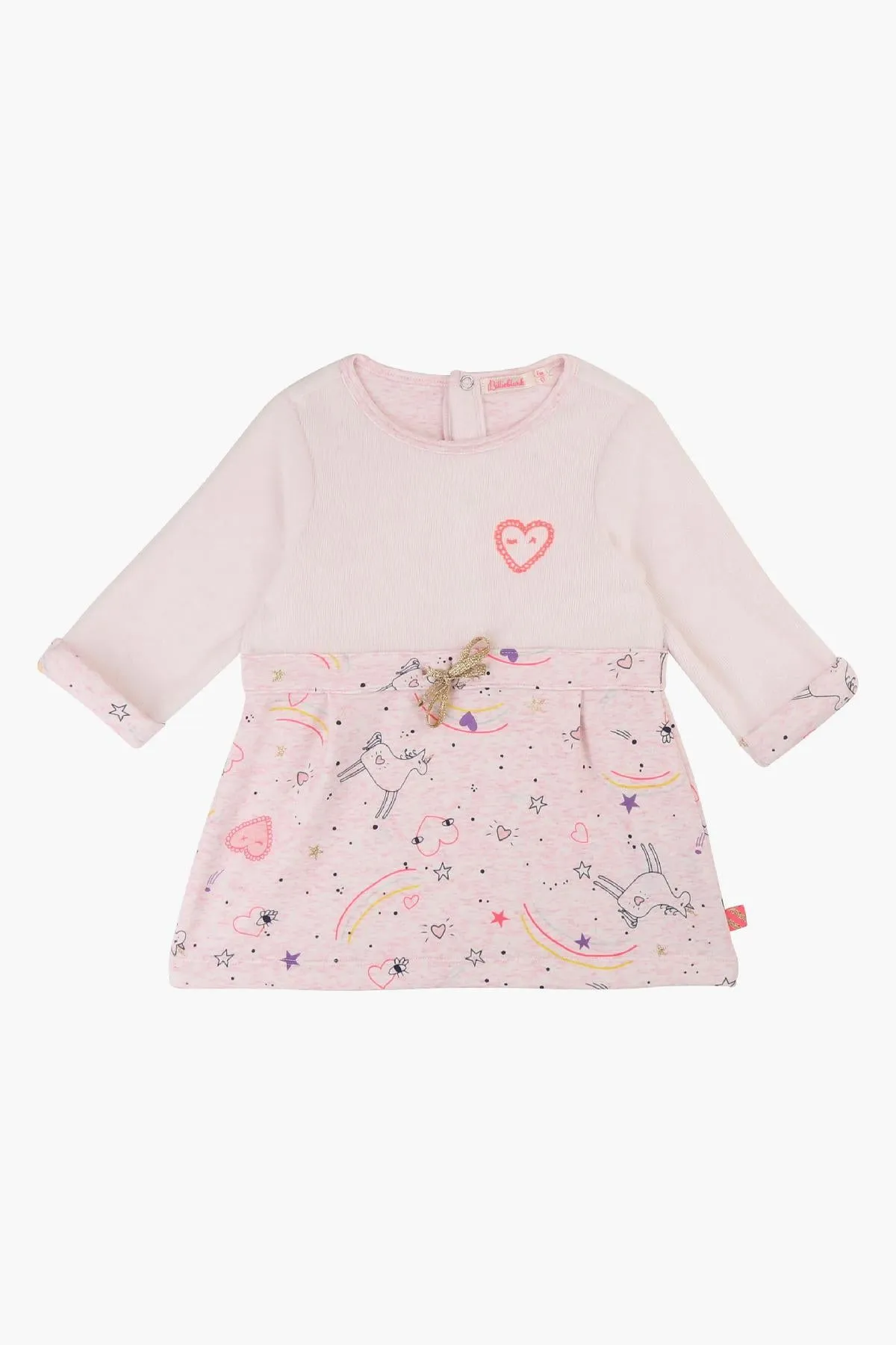 Billieblush Cream Pink Heart Baby Girls Dress (Size 12M left)