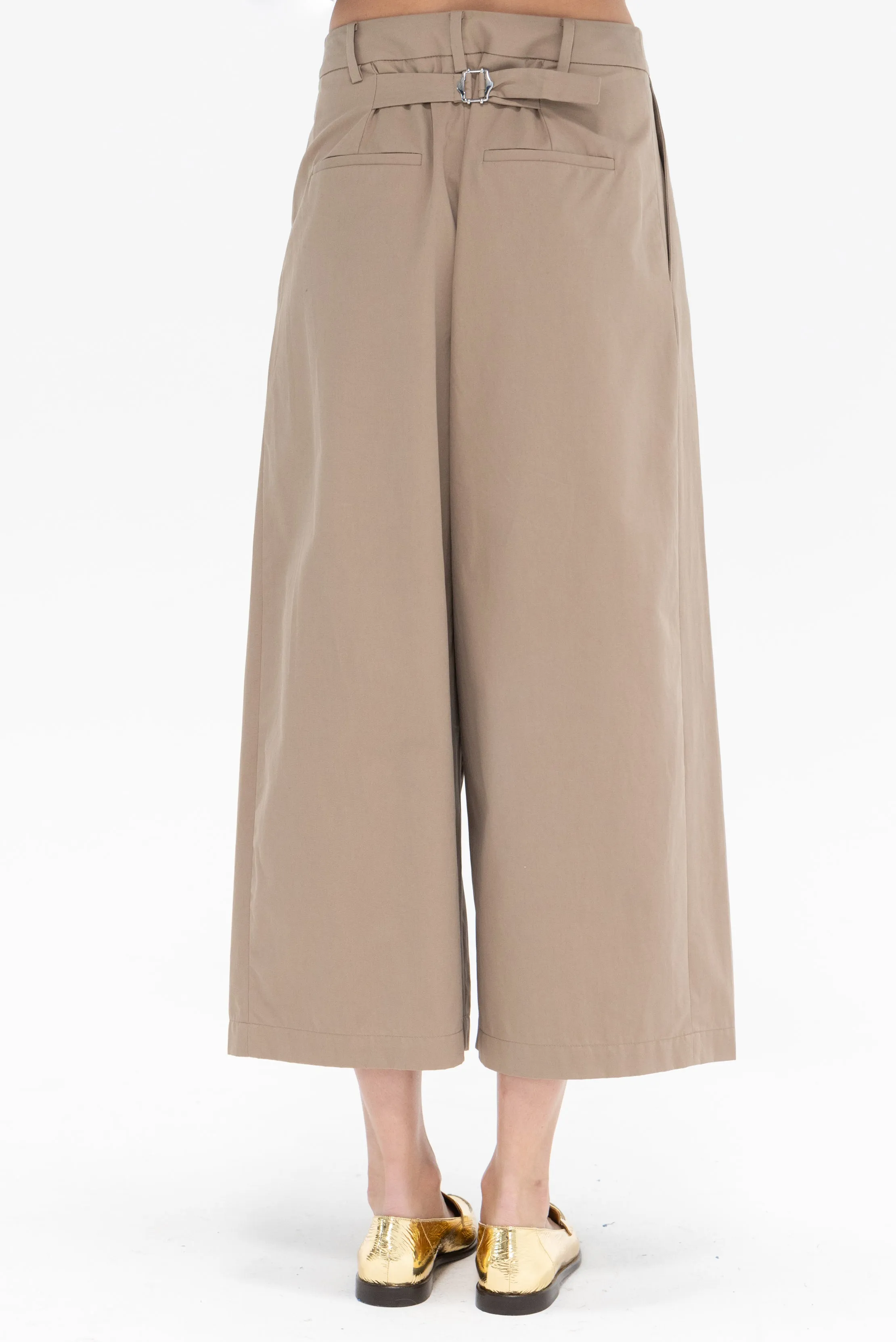 Bio Twill Triple Pleat Cropped Pant, Vintage Khaki