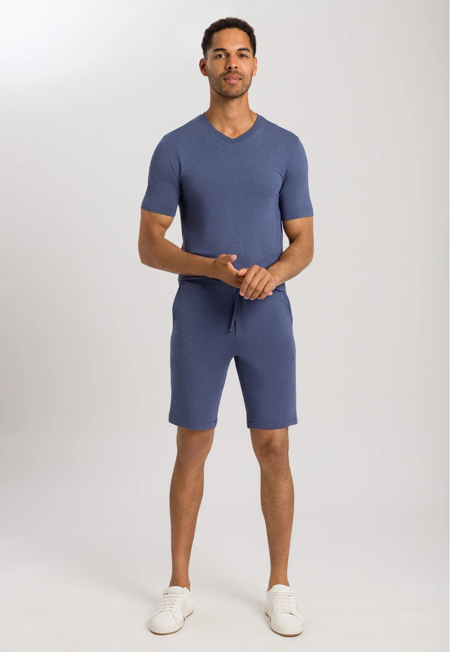 Casuals Drawstring Shorts | Slate Blue Melange 75039-2898