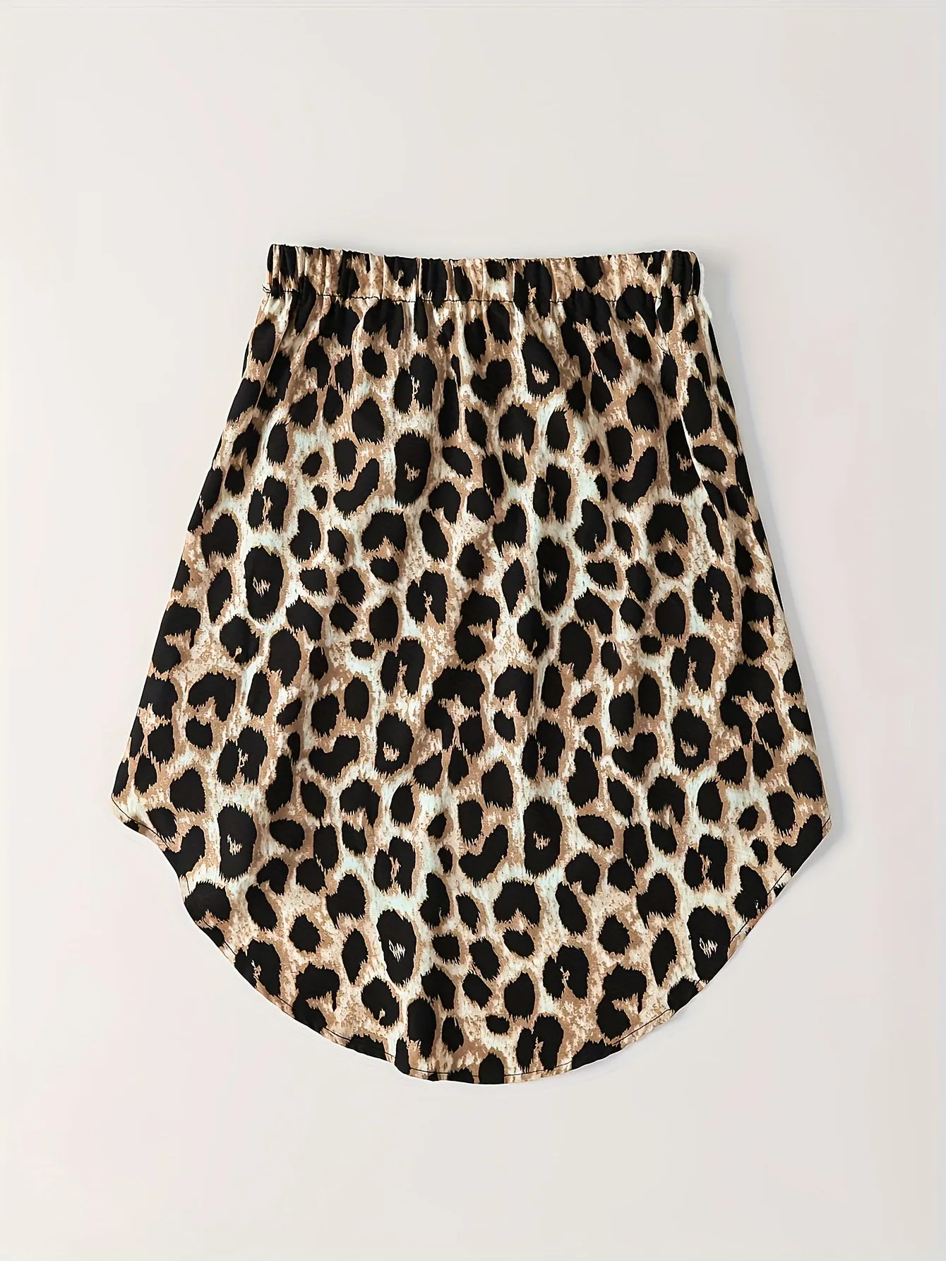 Chic Leopard Print Skirts with Drawstring Detail for Women