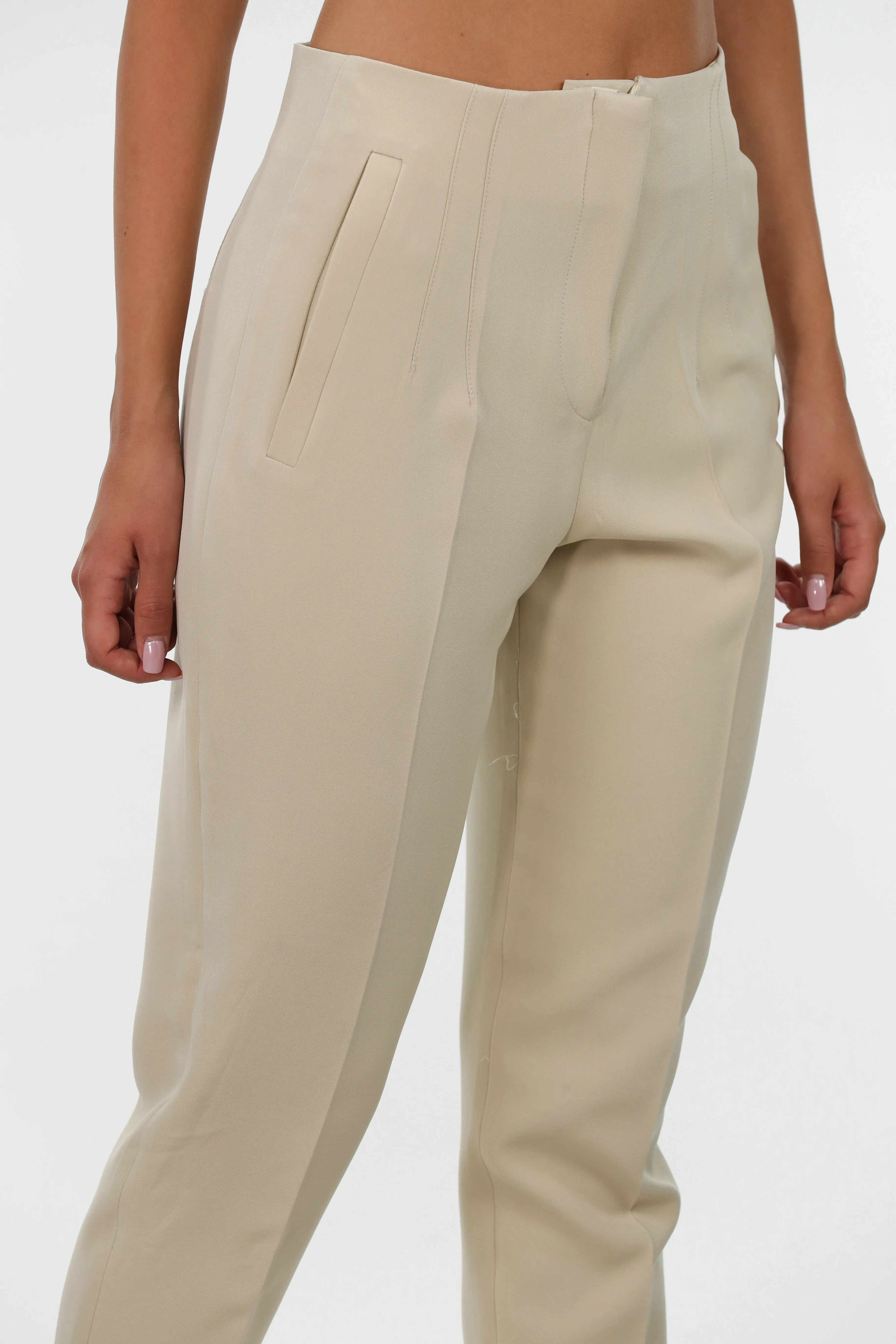 Classy Slim Fit Beige Pants