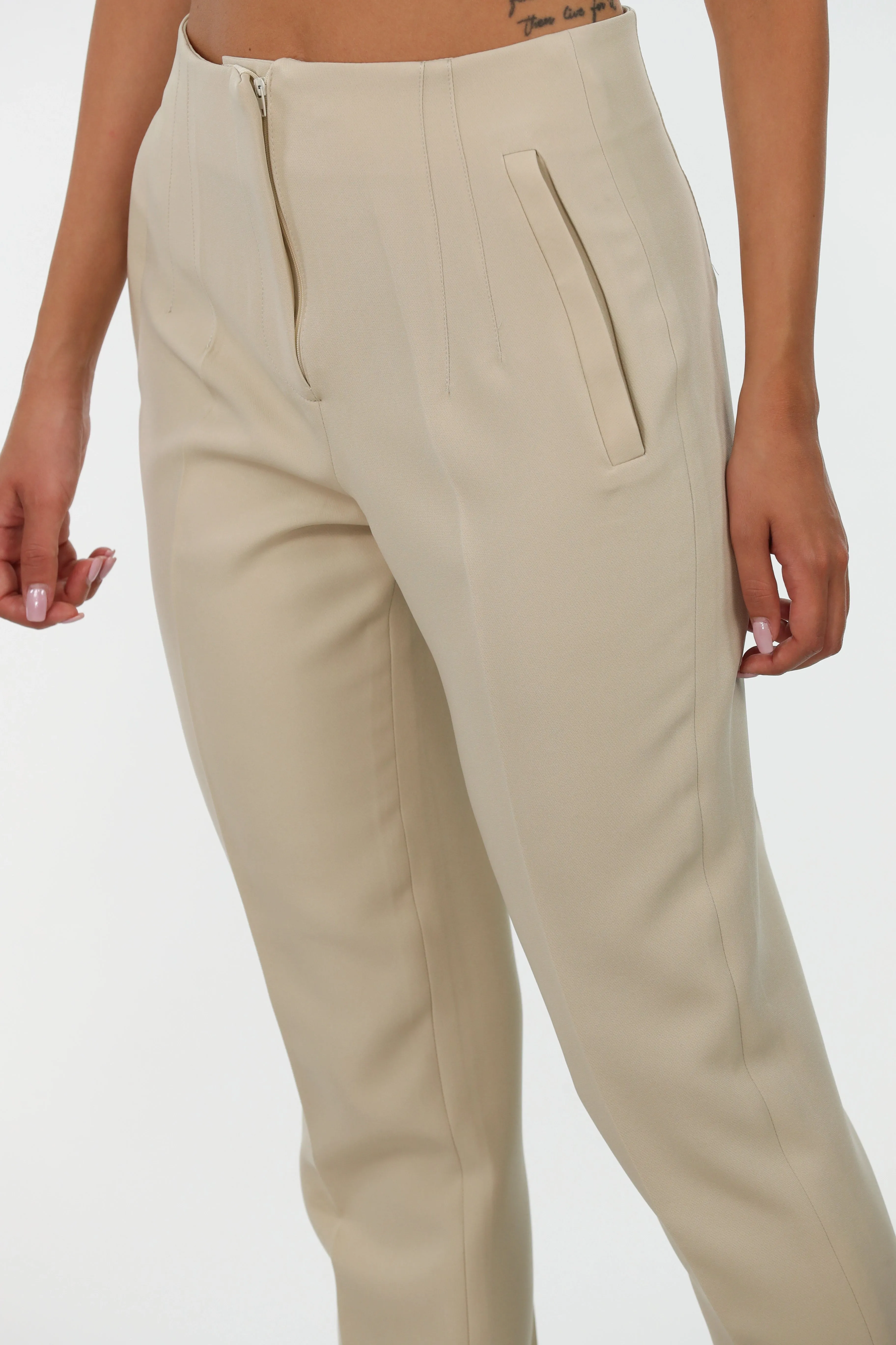 Classy Slim Fit Beige Pants