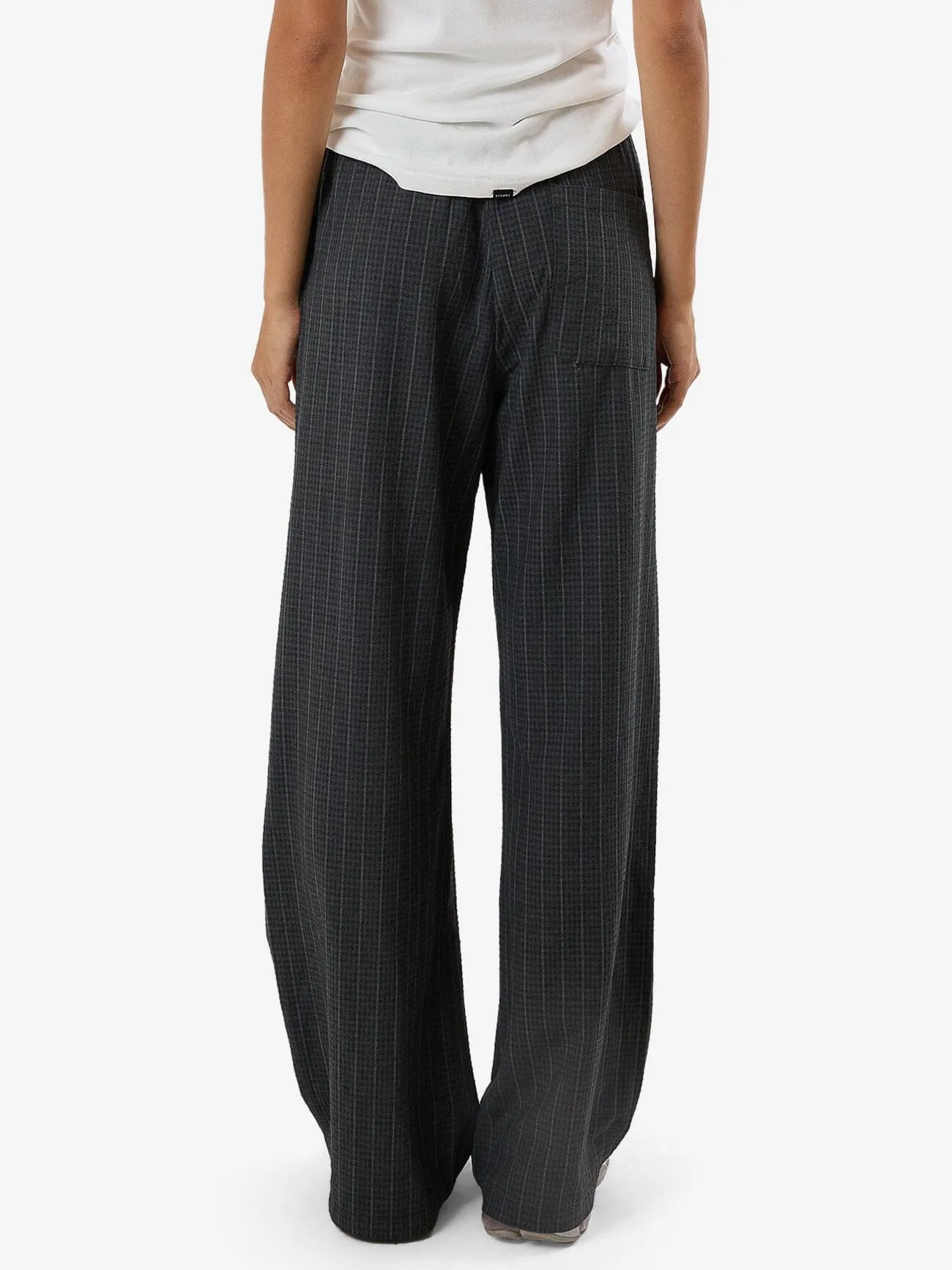 Colby Drawstring Pant - Charcoal Pinstripe