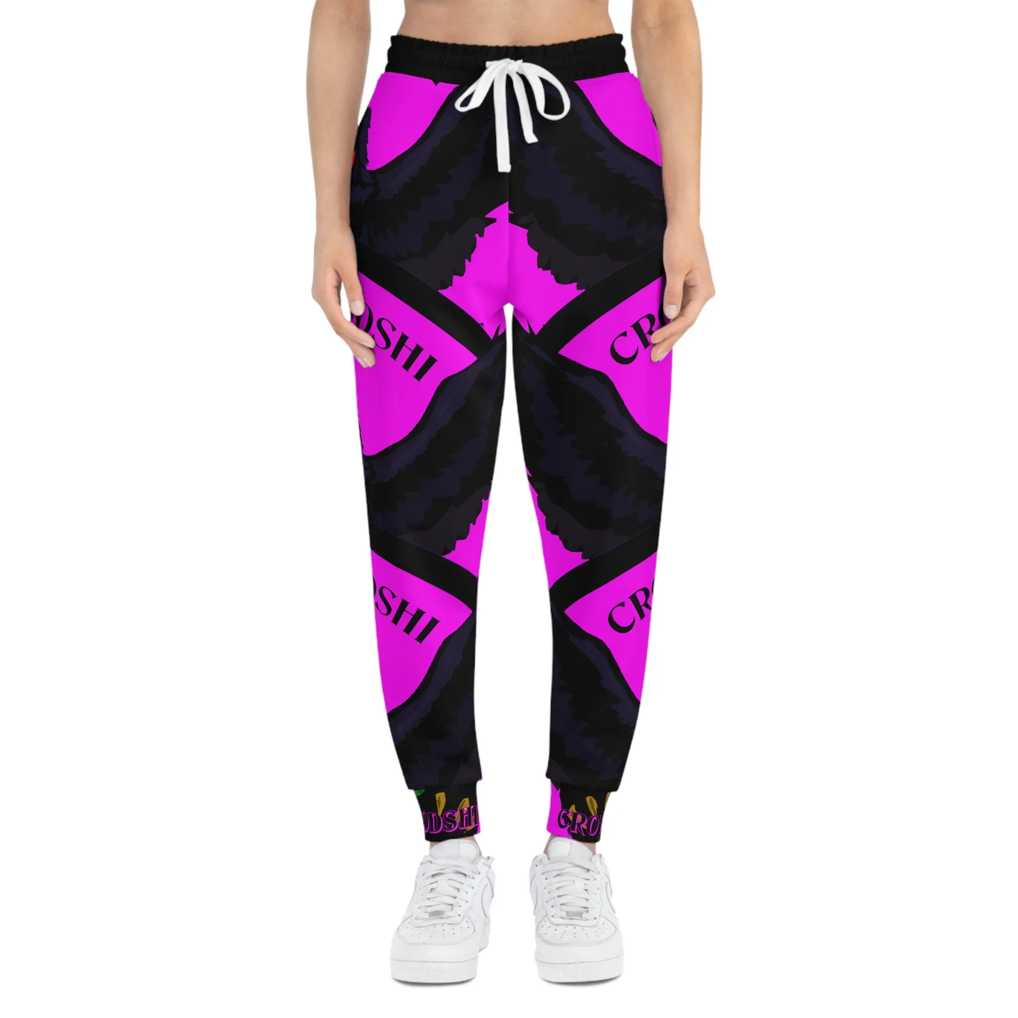 Crowgodshi 3rd GEN Athletic Joggers, PINK LOGO