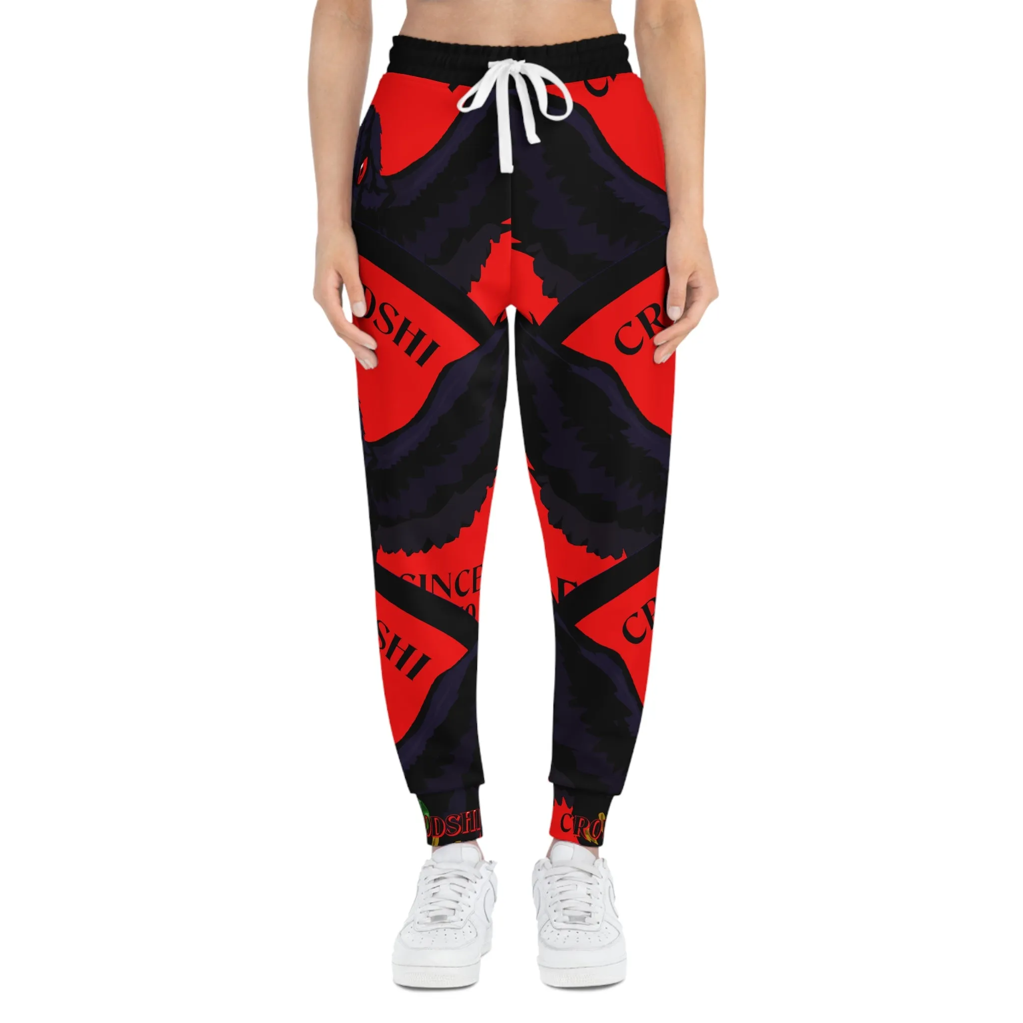 Crowgodshi 3rd GEN Athletic Joggers, RED LOGO