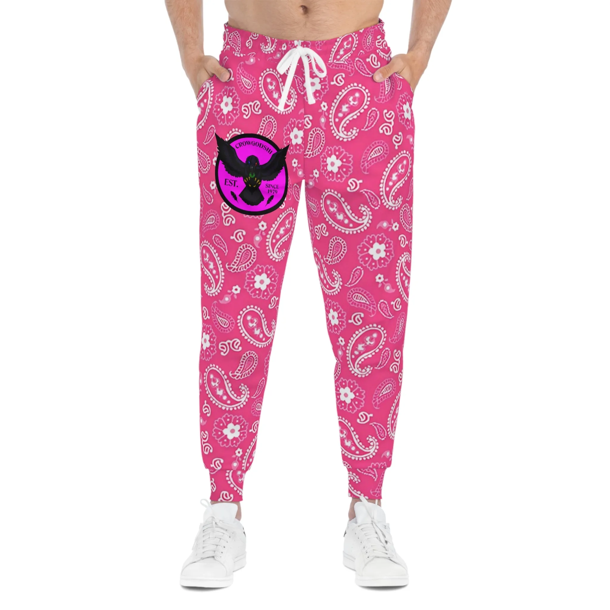 Crowgodshi Pink Colors Athletic Joggers