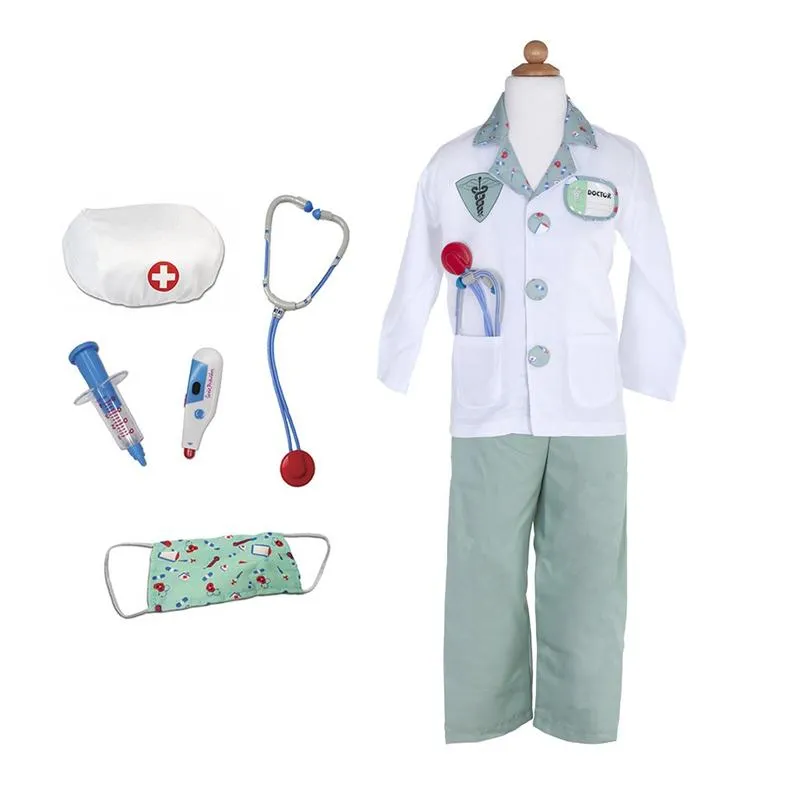 Doctor Costume, Green (Size 5-6)