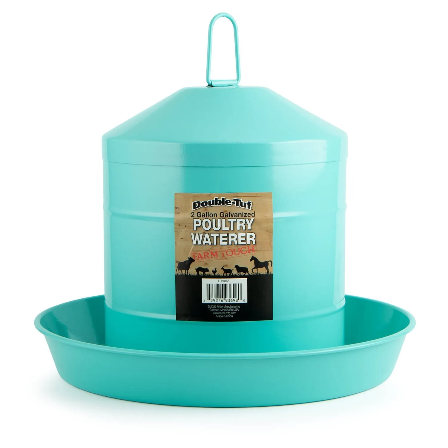 Double-Tuf 2 Gallon Poultry Fount, Seafoam Green