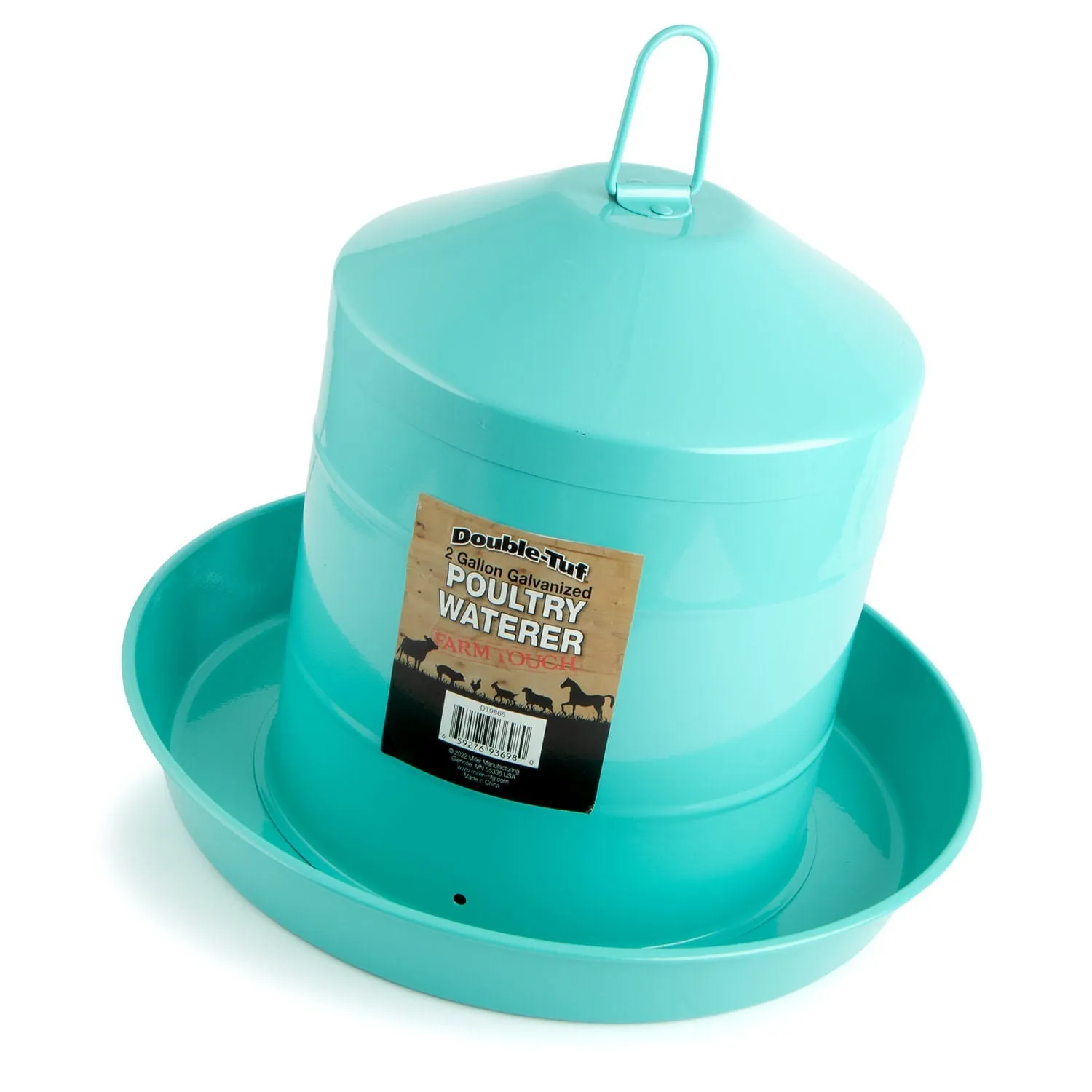 Double-Tuf 2 Gallon Poultry Fount, Seafoam Green