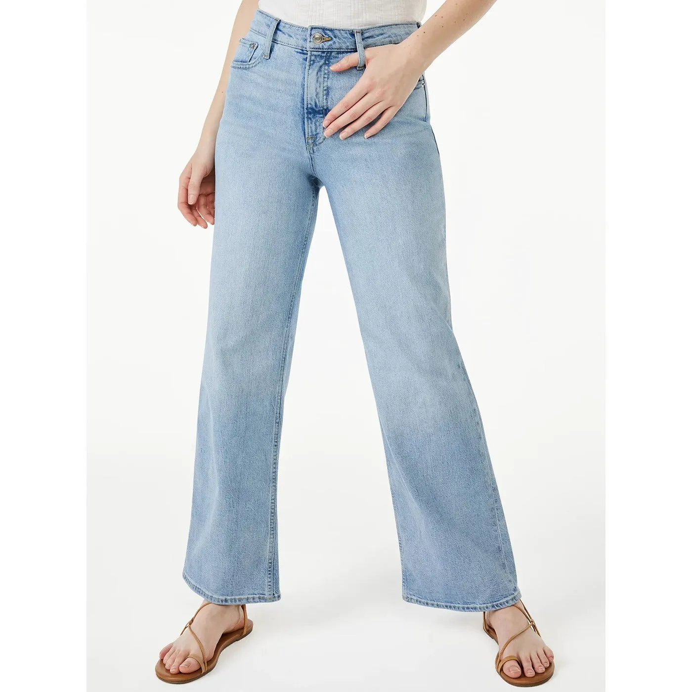 FA Full Wide Straight Light Blue Jeans