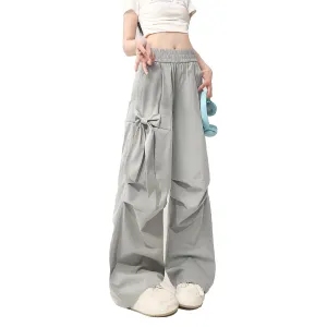 Faire Echo Gray Bow Detail Cargo Pants