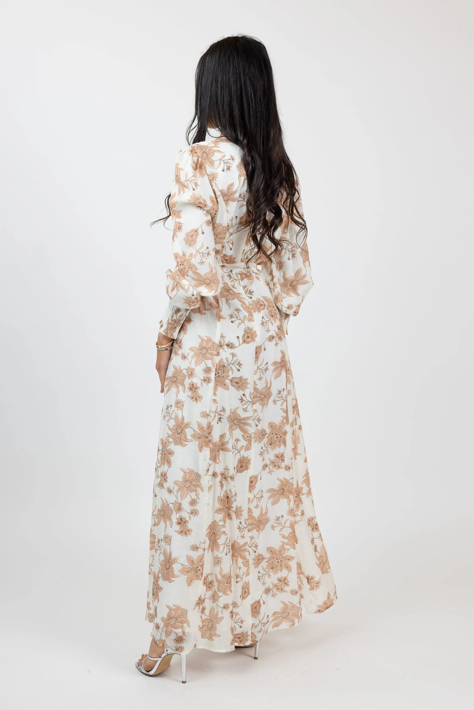 Floral Pintuck Maxi Dress