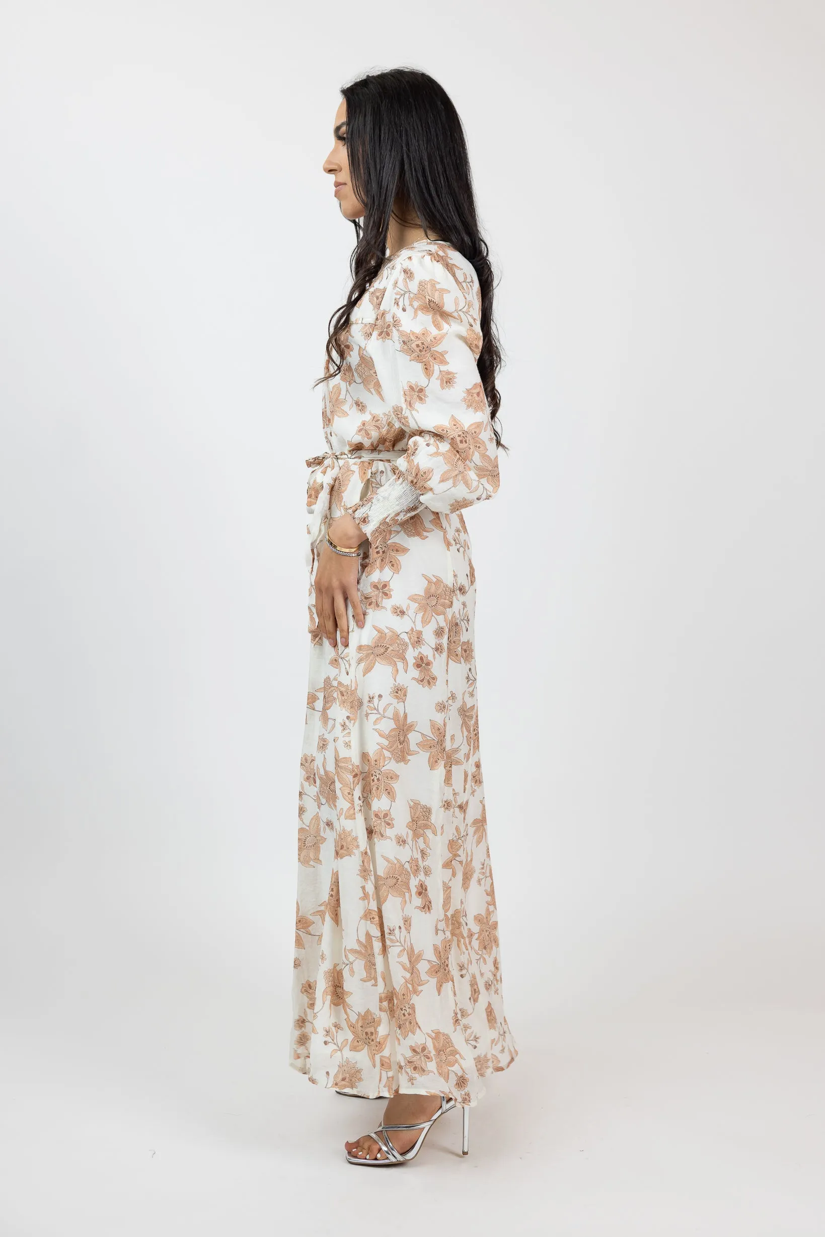 Floral Pintuck Maxi Dress