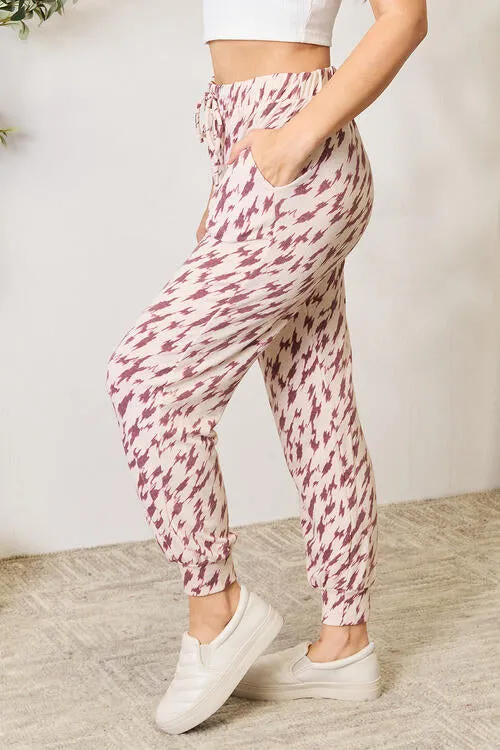 Full Size Printed Drawstring Pants