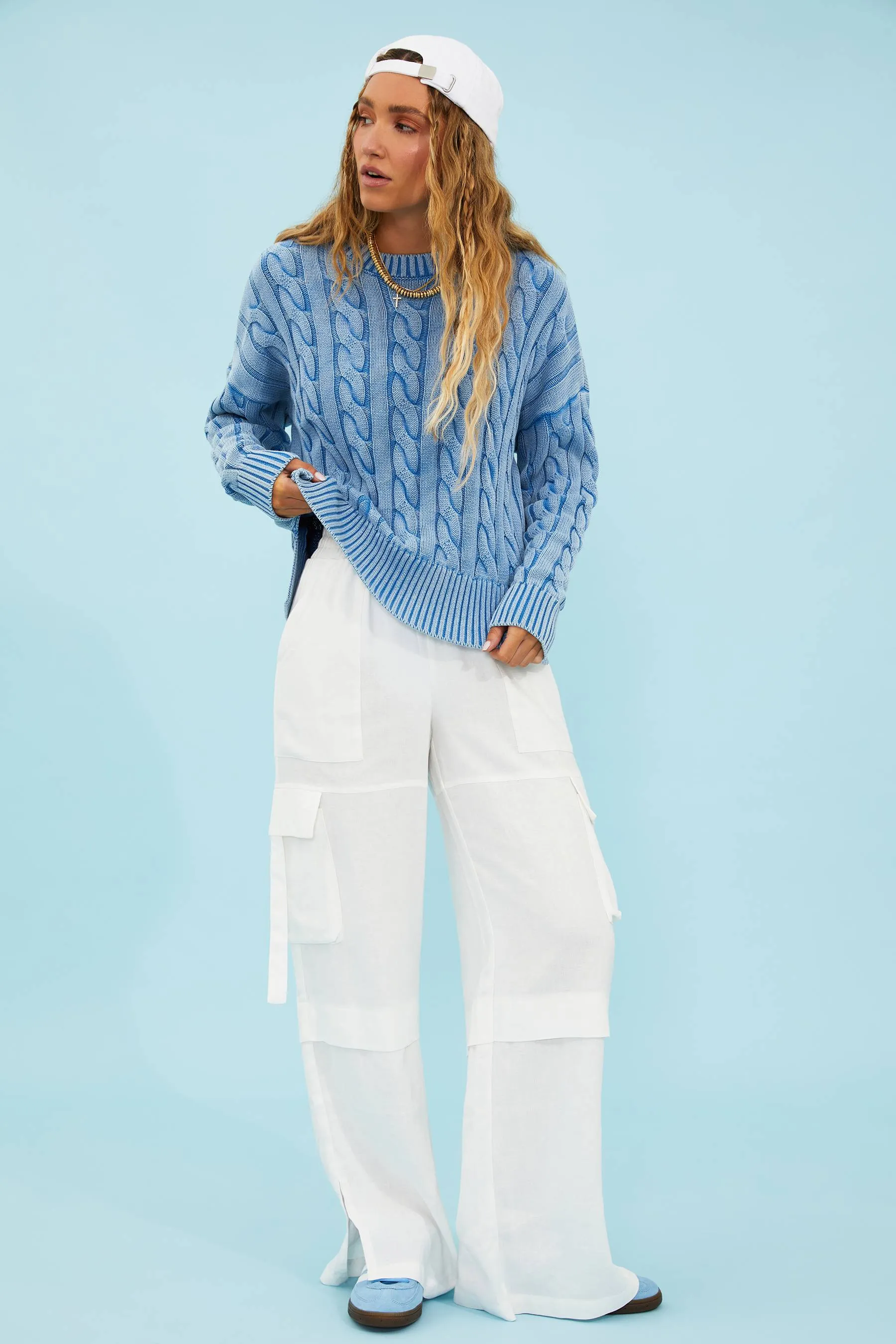 Gianna Pant White Linen