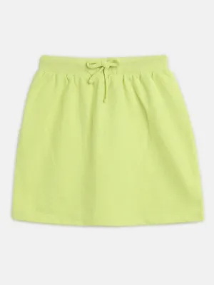 Girls Neon Green Terry Mini Skirt