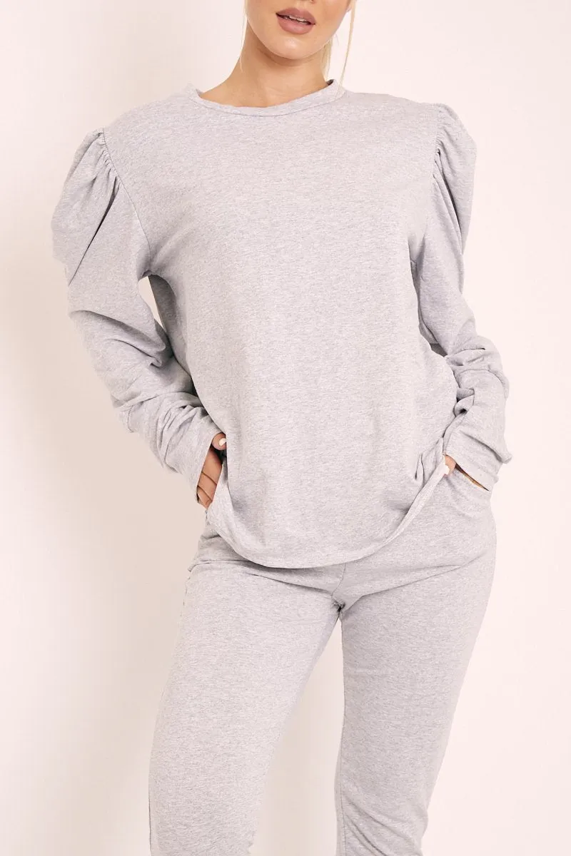 Grey Puff Sleeve Loungewear Co-ord - Harley