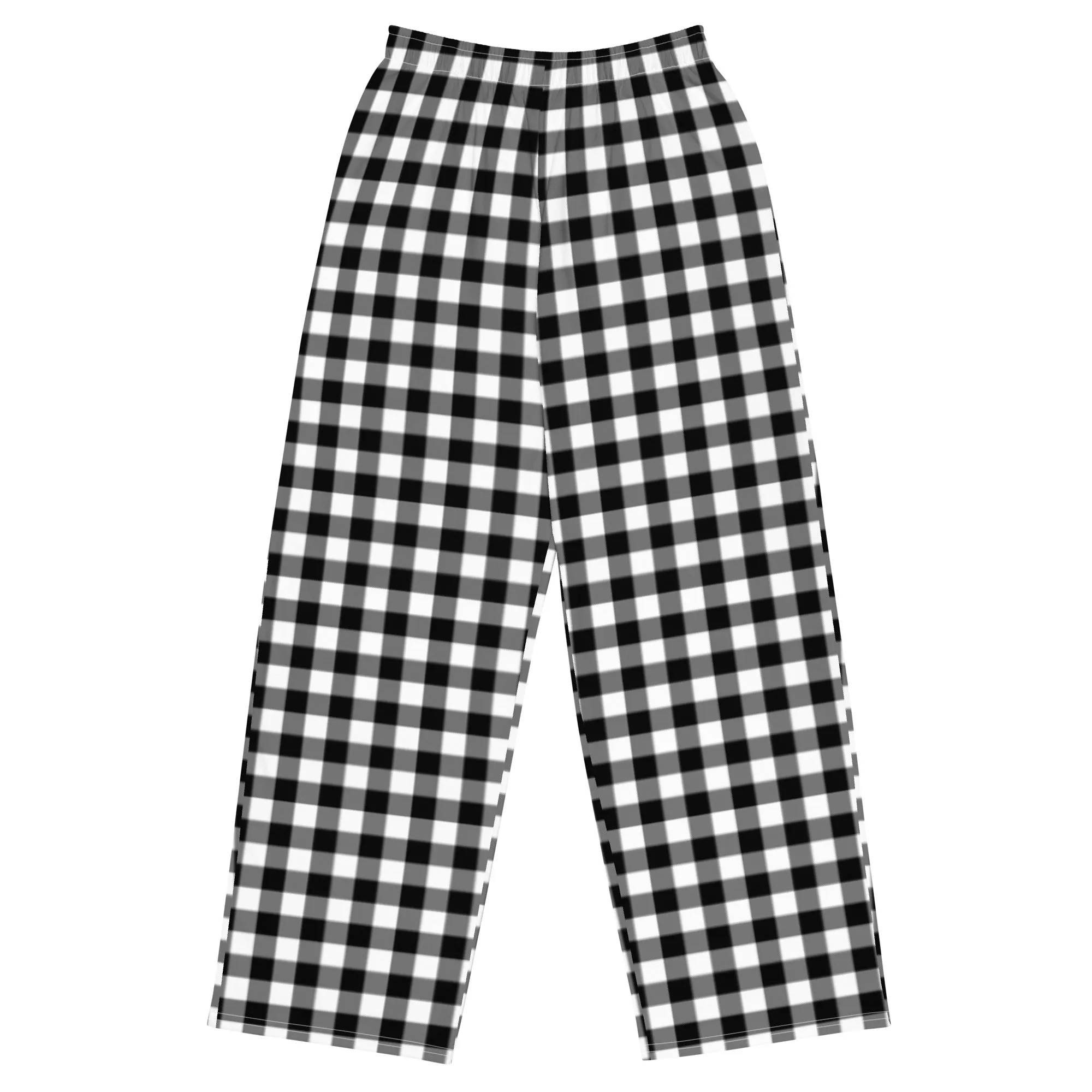 Hattie Badass Black Gingham Wide-Leg Lounge Pants | Pinup Couture Relaxed