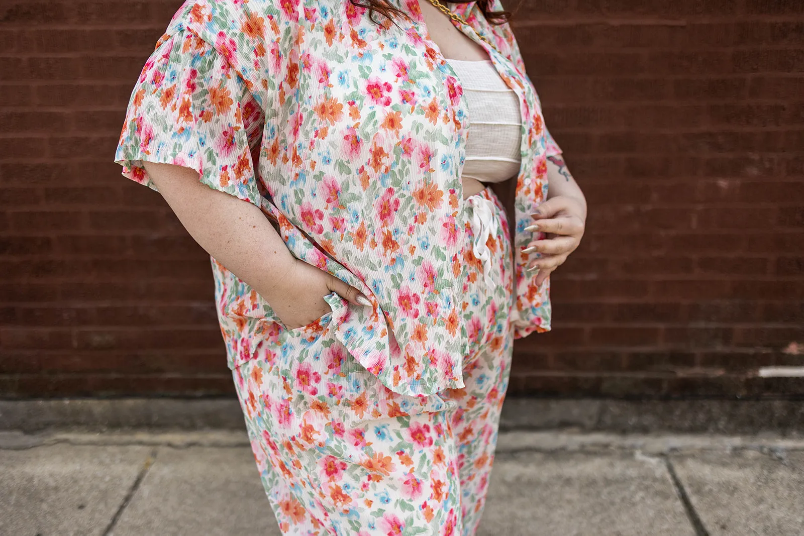 hattie pants in ivory floral