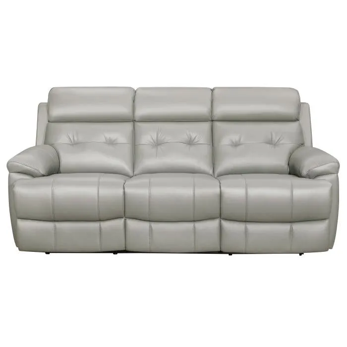 Homelegance Furniture Lambent Double Reclining Sofa in Silver Gray