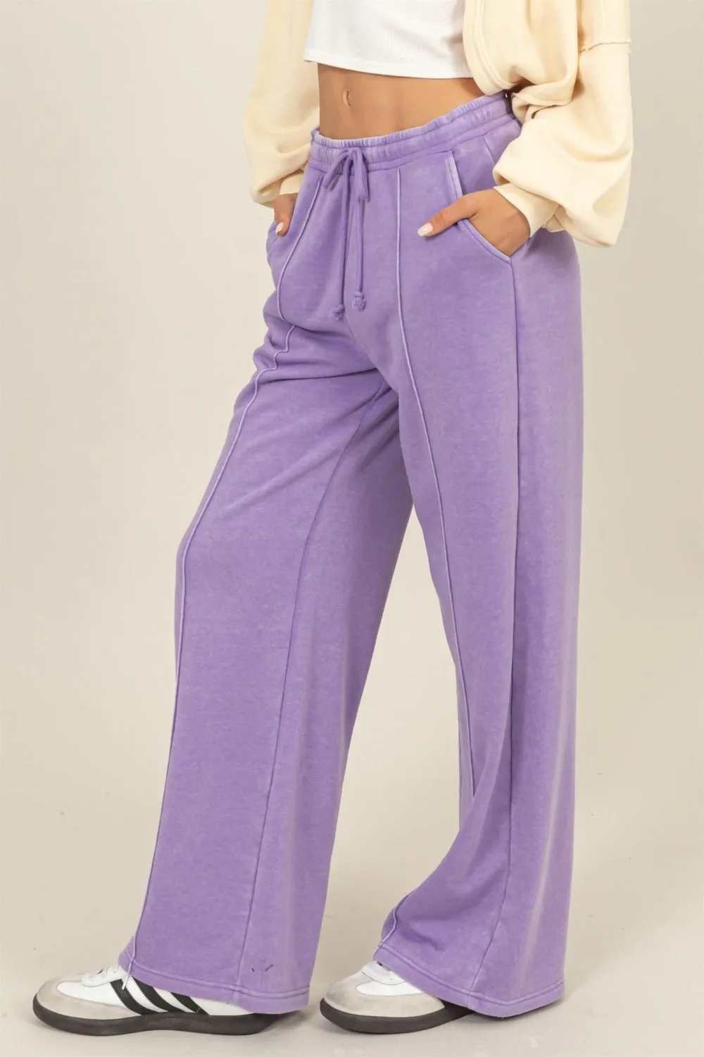 HYFVE Drawstring High Rise Wide Leg Pants