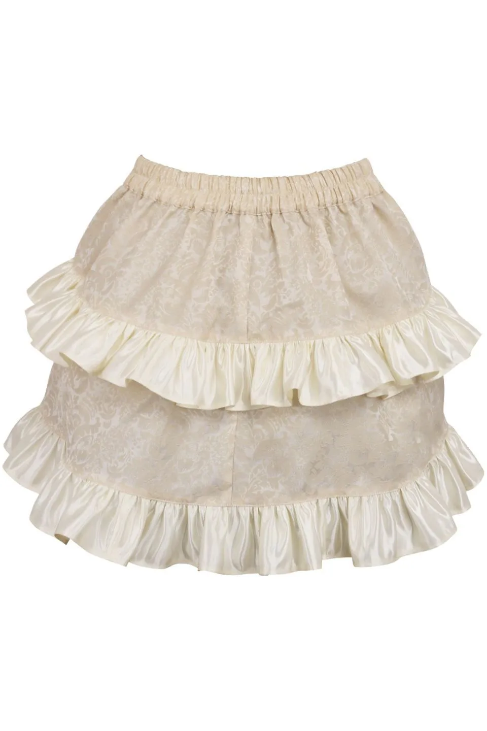 Ivory Brocade Ruched Bustle Skirt