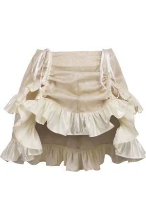 Ivory Brocade Ruched Bustle Skirt