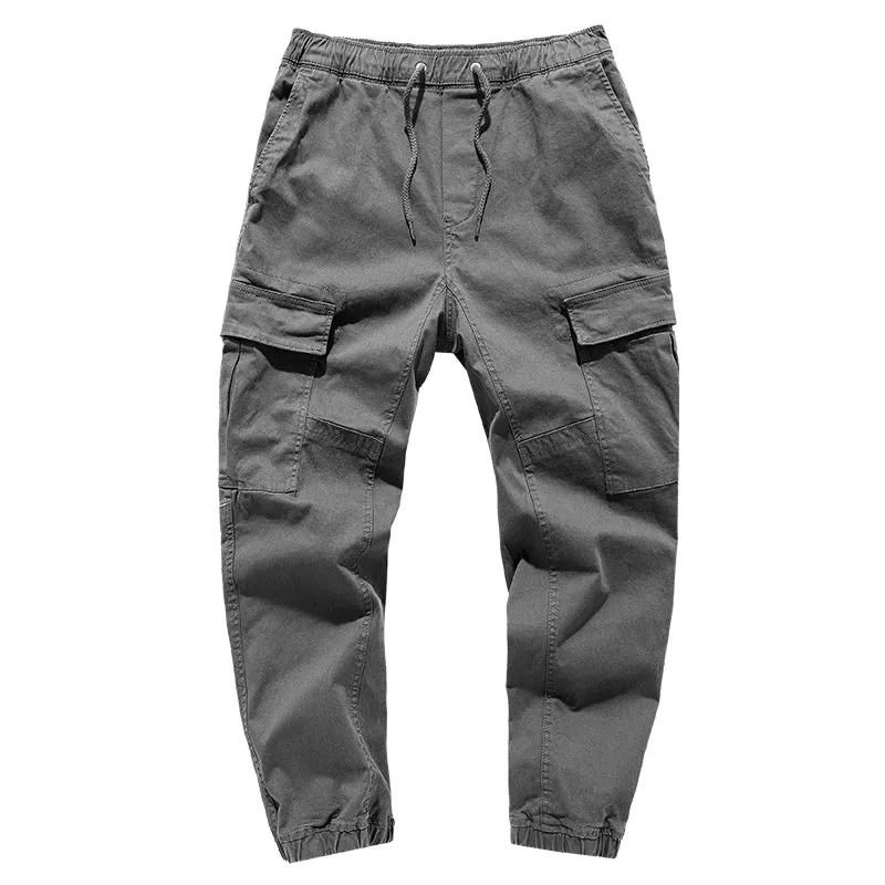 Japanese Streetwear High Quality Cargo Pants Retro Tactical Joggers Casual Black Army Trousers