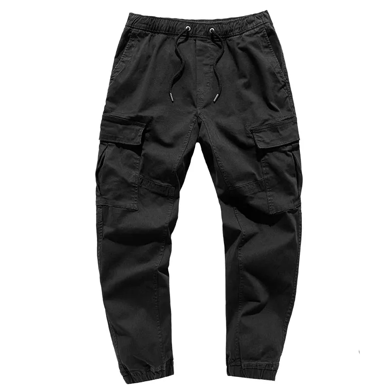 Japanese Streetwear High Quality Cargo Pants Retro Tactical Joggers Casual Black Army Trousers