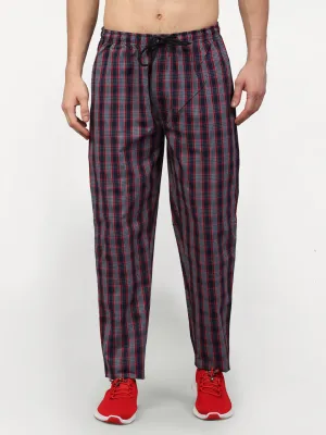 Jashvi Men's Grey Cotton Checked Track Pants