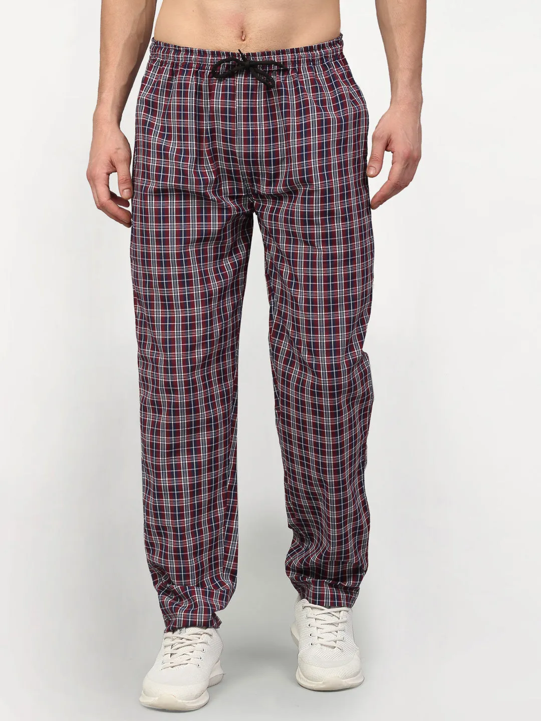 Jashvi Men's Multicolor Cotton Checked Track Pants