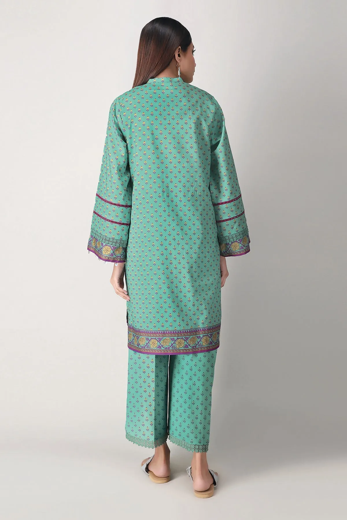 Khaadi Spring Collection 2021 – 2PC Suit · Printed Kameez Pants · J21203 Blue