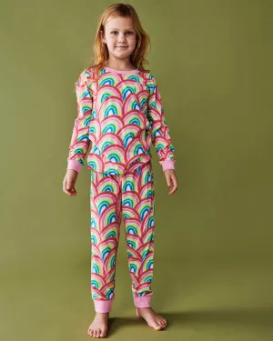 Kip & Co Rainbow Spray Organic Cotton Long Sleeve Top & Pant Pyjama Set