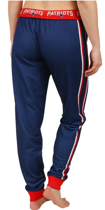 KLEW NFL Women's New England Patriots Cuffed Jogger Pants, Blue