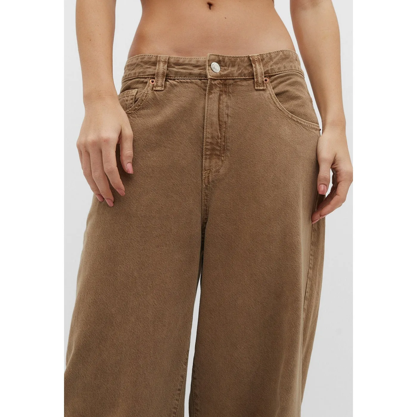 Light Brown Skater Wide Leg Jeans