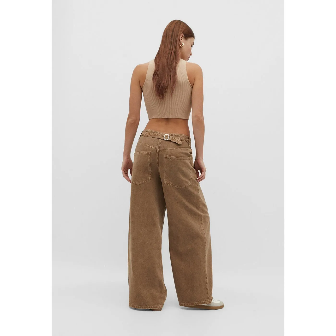 Light Brown Skater Wide Leg Jeans