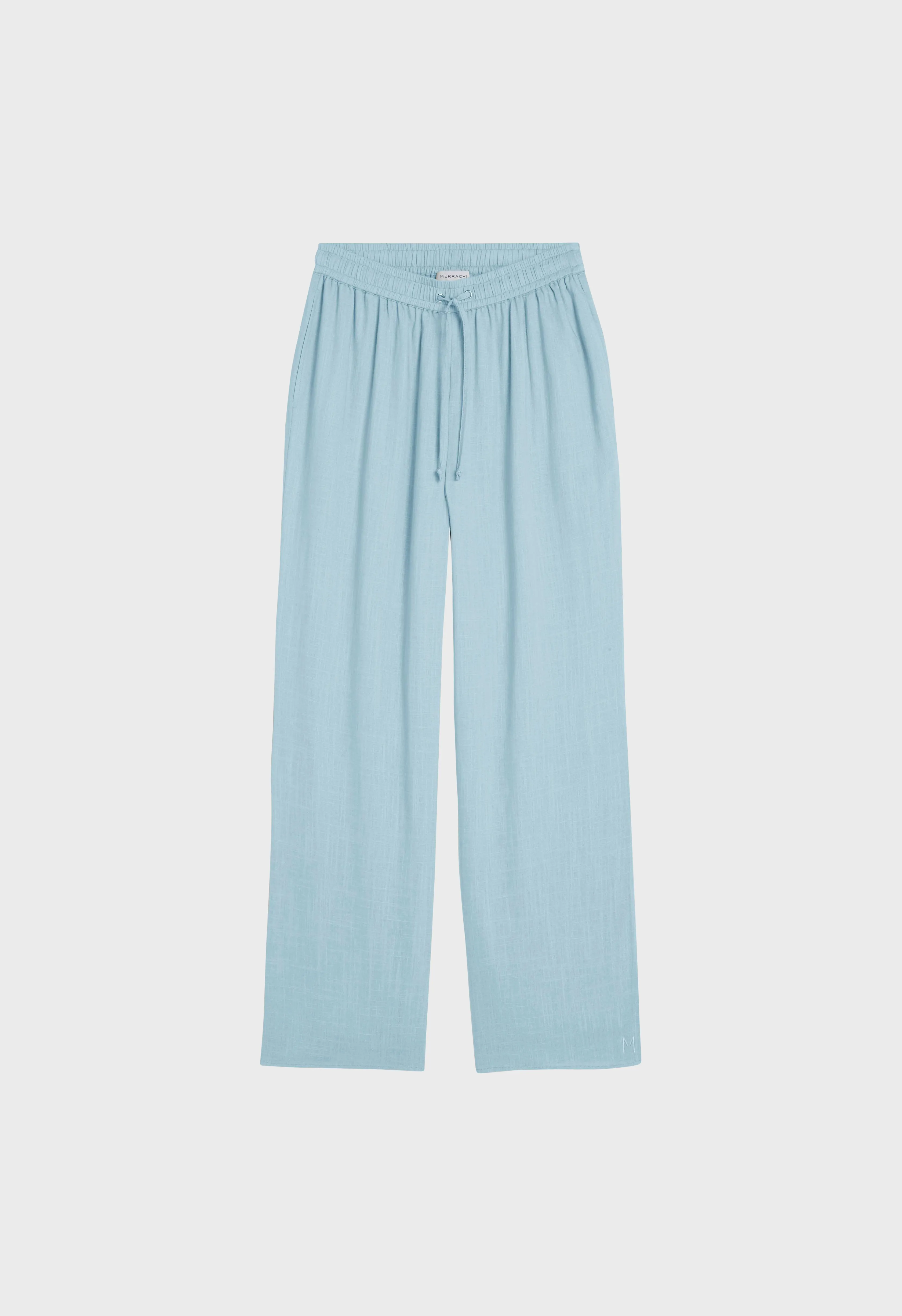 Linen Loose Pants | Misty Blue