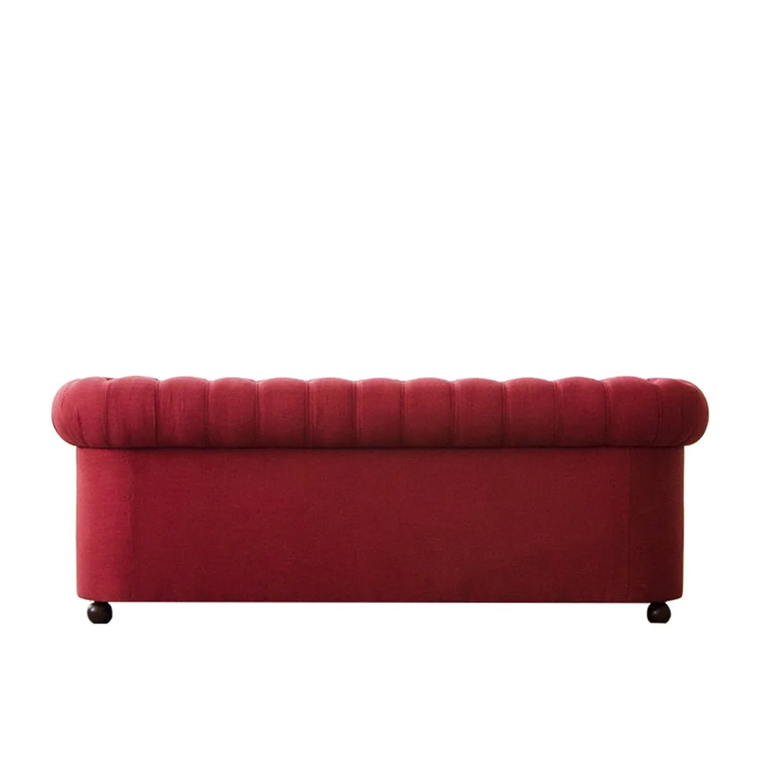 Marcus solid Wood 3 Seater Fabric Chesterfield Sofa for Living Room - Maroon