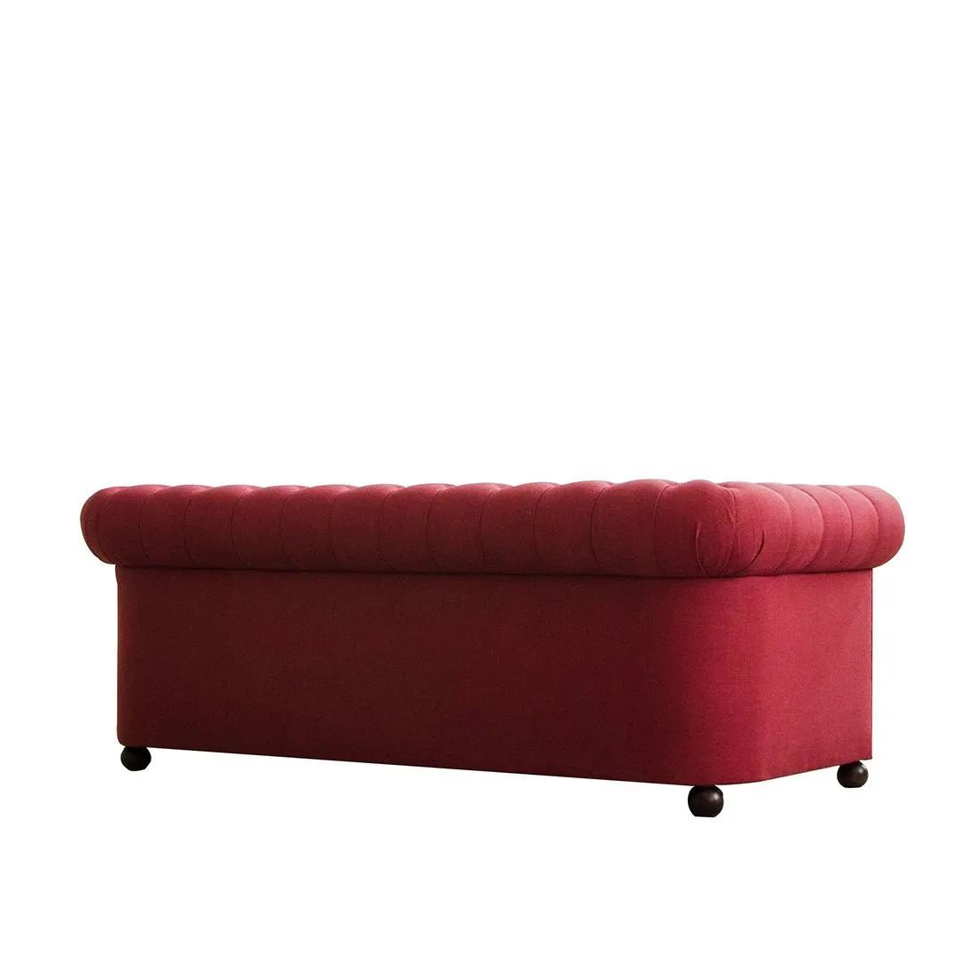 Marcus solid Wood 3 Seater Fabric Chesterfield Sofa for Living Room - Maroon