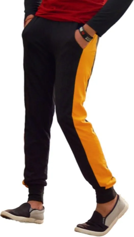 Men Colorblock Black/Yellow Joggers (Pack of 1)