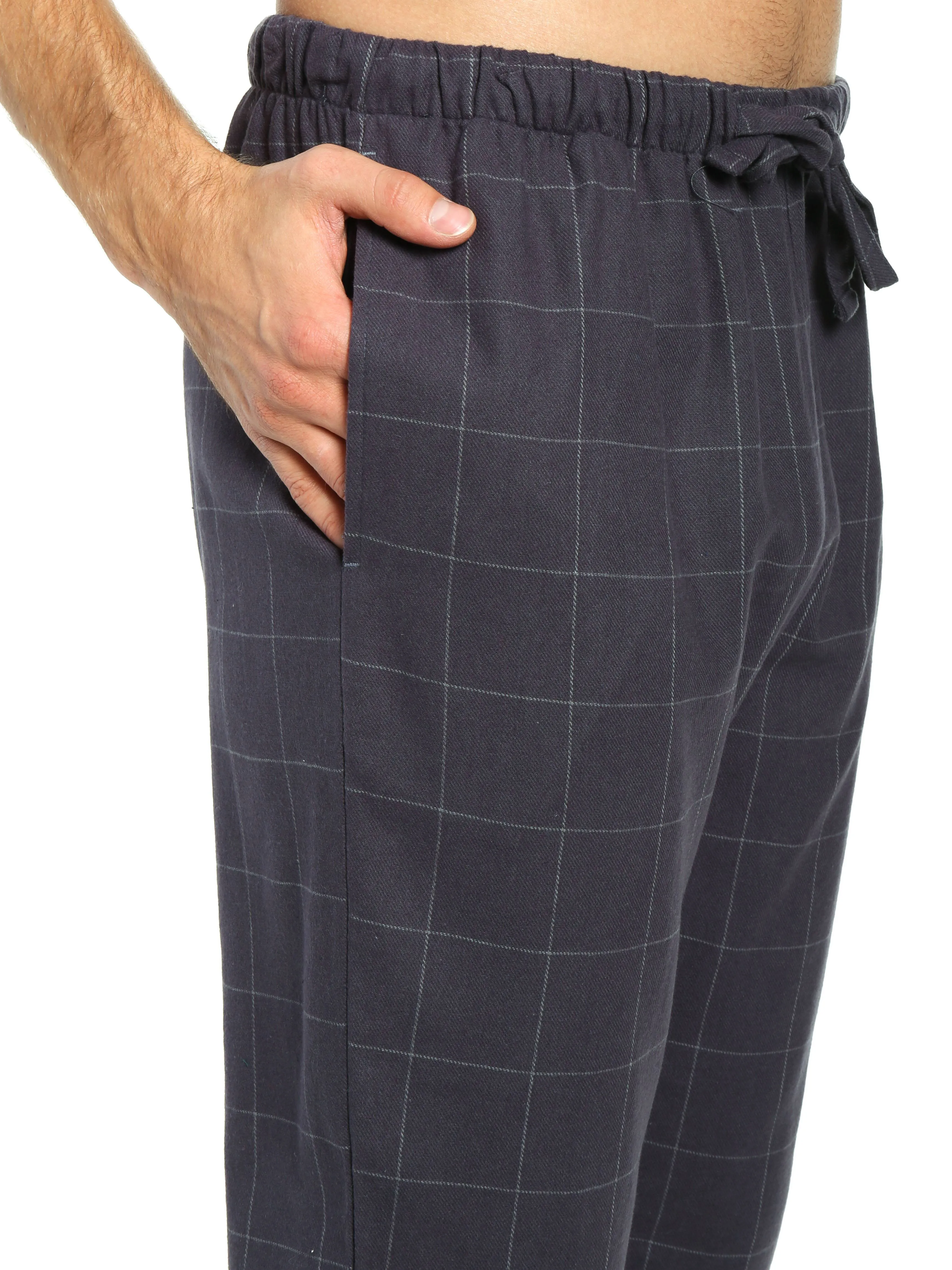 Mens 100% Cotton Flannel Jogger Lounge Pants