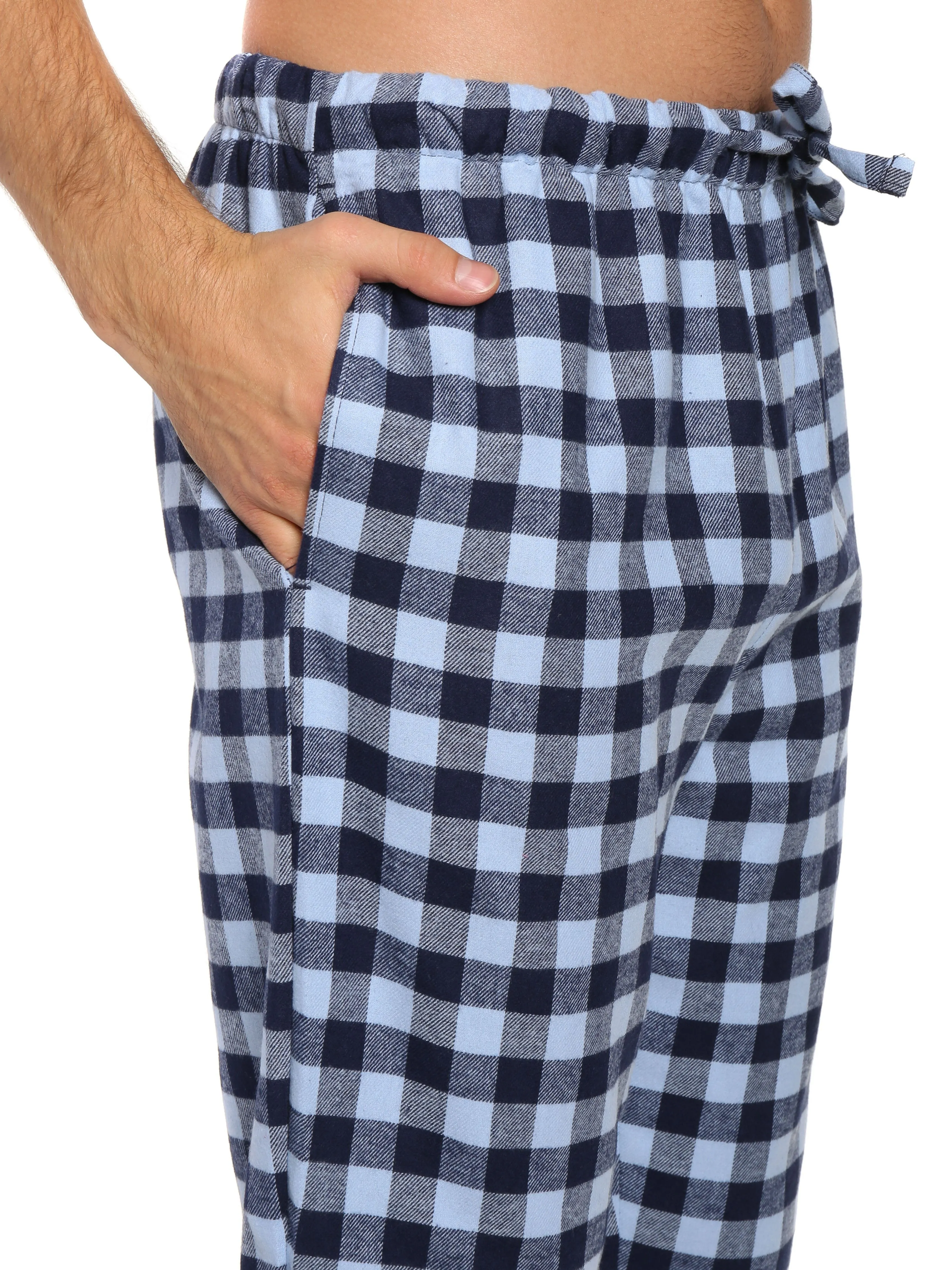 Mens 100% Cotton Flannel Jogger Lounge Pants