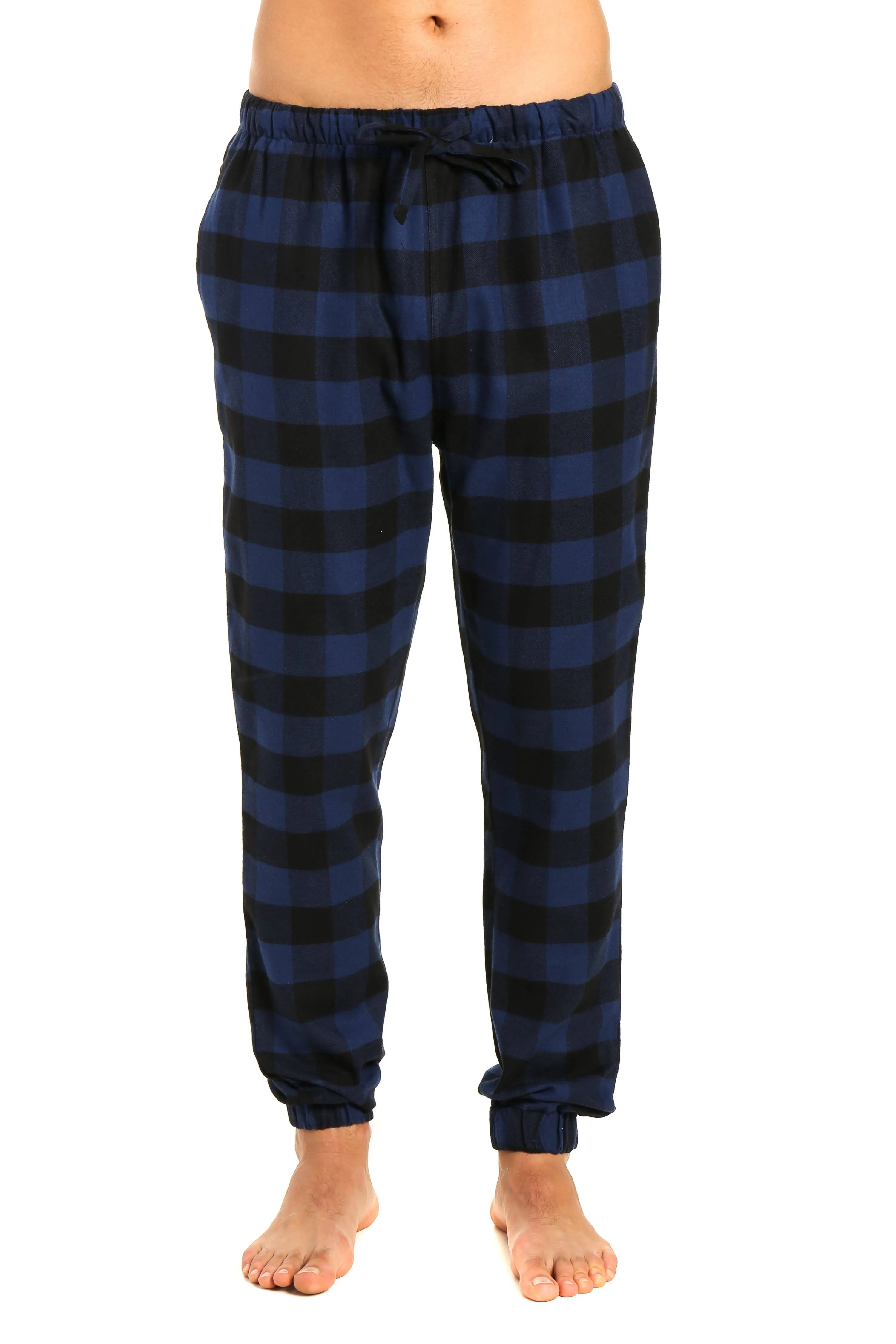 Mens 100% Cotton Flannel Jogger Lounge Pants